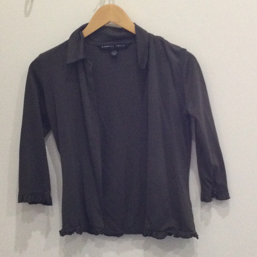 Olive green button up top